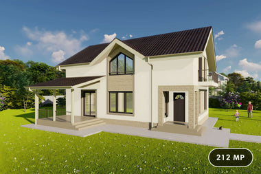 Proiect casa pe structura metalica 212-127 - imagine casa moderna 1