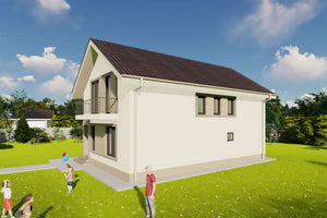 Proiect casa pe structura metalica 212-127 - imagine casa moderna 8 thumbnail