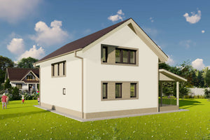 Proiect casa pe structura metalica 212-127 - imagine casa moderna 10 thumbnail
