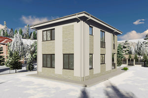 Proiect casa structura metalica cu etaj 4 camere 3 bai 150mp - design casa moderna 10 thumbnail