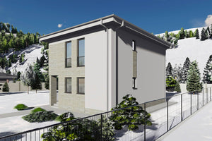 Proiect casa structura metalica cu etaj 4 camere 3 bai 150mp - design casa moderna 17 thumbnail
