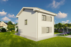 Proiect casa structura metalica cu etaj 4 camere 3 bai 160mp - design exterior cladire 09 thumbnail