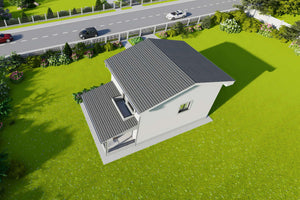 Proiect casa structura metalica cu etaj 4 camere 3 bai 160mp - design exterior cladire 16 thumbnail