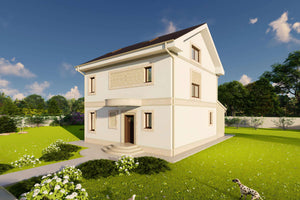 Proiect casa structura metalica cu etaj si mansarda de 270mp - imagine fatada 11 thumbnail