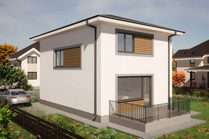 Proiect casa structura metalica cu un etaj si terasa 176-109 - design casa imagine 6 thumbnail