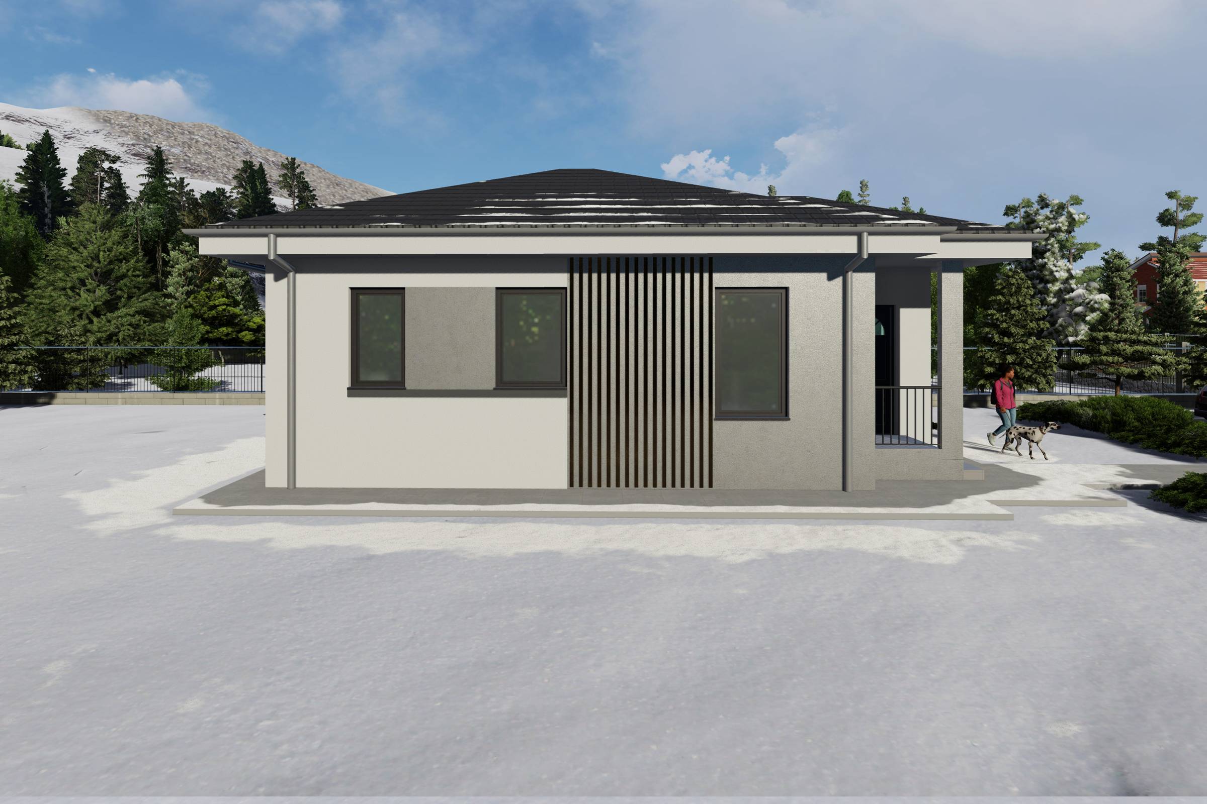 Proiect casa structura metalica cu un singur dormitor 70 mp - casa moderna mica poza 6