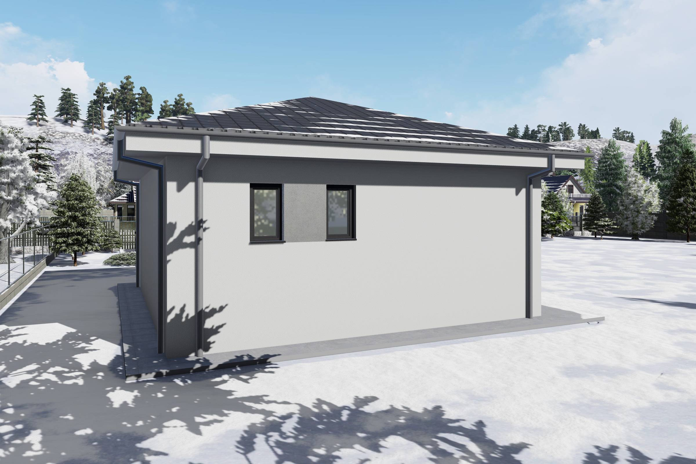 Proiect casa structura metalica cu un singur dormitor 70 mp - casa moderna mica poza 10