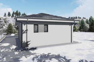 Proiect casa structura metalica cu un singur dormitor 70 mp - casa moderna mica poza 10 thumbnail