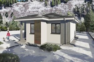 Proiect casa structura metalica cu un singur dormitor 70 mp - casa moderna mica poza 13 thumbnail
