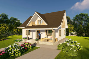 Proiect casa structura metalica de 200mp 3 dormitoare id 123 - imagine proiect la exterior 4 thumbnail