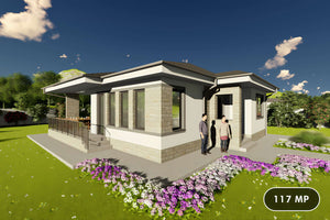 Proiect casa structura metalica la 120 mp cu 3 camere id 122 - imagine exterioara proiect 1 thumbnail