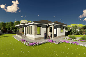 Proiect casa structura metalica la 120 mp cu 3 camere id 122 - imagine exterioara proiect 2 thumbnail