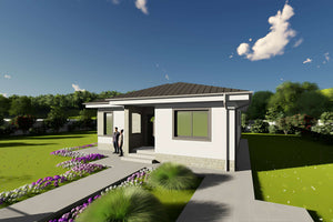 Proiect casa structura metalica la 120 mp cu 3 camere id 122 - imagine exterioara proiect 7 thumbnail