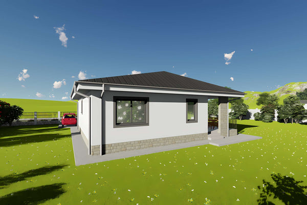 Proiect casa structura metalica la 120 mp cu 3 camere id 122 - imagine exterioara proiect 11