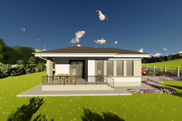 Proiect casa structura metalica la 120 mp cu 3 camere id 122 - imagine exterioara proiect 18