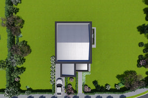 Proiect casa structura metalica P+E cu acoperis ascuns 180mp - casa moderna poza 19 thumbnail