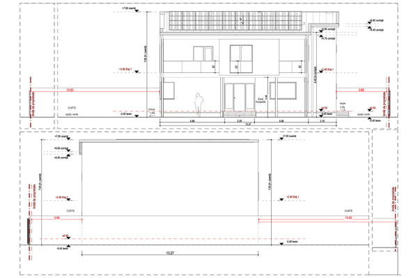 proiect de arhitectura casa metal fata principala 2d