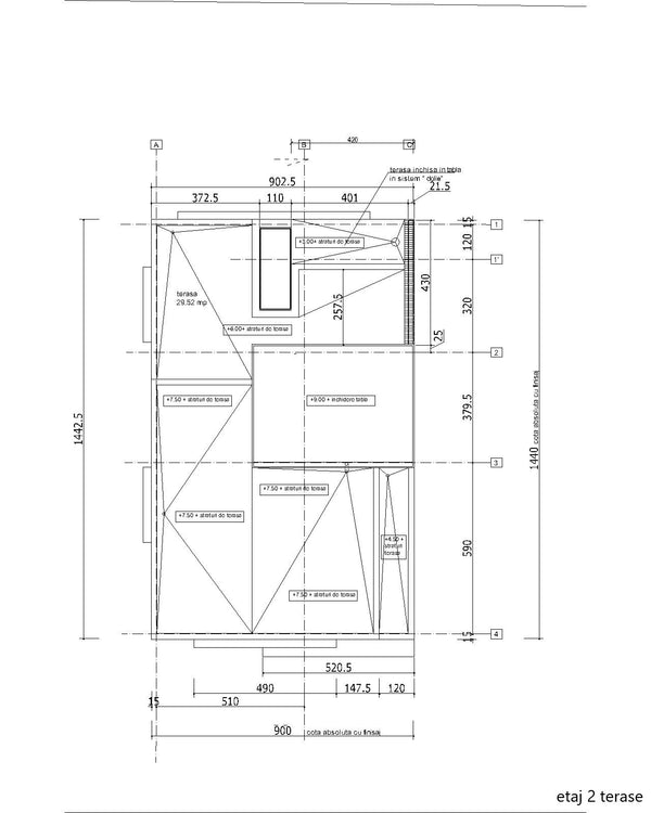 Proiect de arhitectura vila stil mediteranean terase la etajul 2