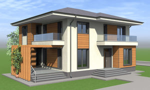 Model de casa cu etaj 293 mp proiectat in judetul Ilfov thumbnail