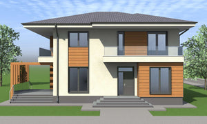 Model de casa cu etaj 293 mp proiectat in judetul Ilfov thumbnail