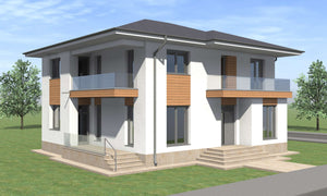 Model de casa cu etaj 293 mp proiectat in judetul Ilfov thumbnail