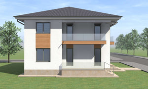 Model de casa cu etaj 293 mp proiectat in judetul Ilfov thumbnail