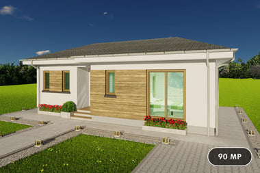 Proiect de casa frumoasa mica 90 mp constructie zidarie