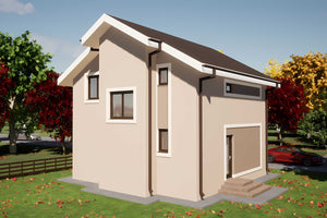 Proiect de casa mica cu etaj din structura metalica 125 mp - fatada casa 3 thumbnail