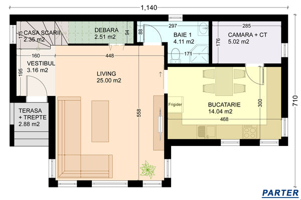Proiect de casa moderna cu etaj pe structura metalica 120mp schita casa poza 15