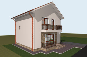 Proiect de casa parter si etaj 137 mp in judetul Braila thumbnail