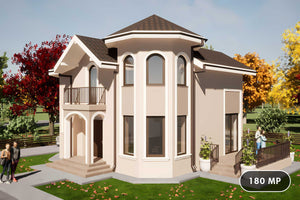 Proiect de casa pe structura metalica 4 camere 3 bai 180 mp fatada traditionala 1 thumbnail