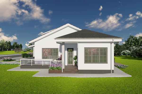 Proiect de casa stil american cu etaj pe structura metalica design modern imagine 7