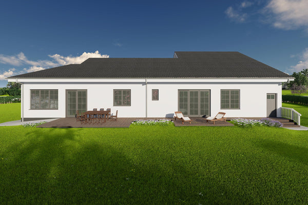 Proiect de casa stil american cu etaj pe structura metalica design modern imagine 10