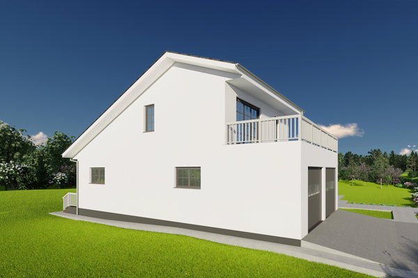 Proiect de casa stil american cu etaj pe structura metalica design modern imagine 11