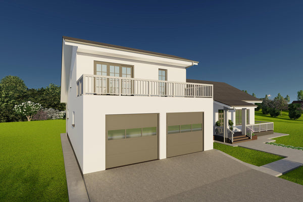 Proiect de casa stil american cu etaj pe structura metalica design modern imagine 12