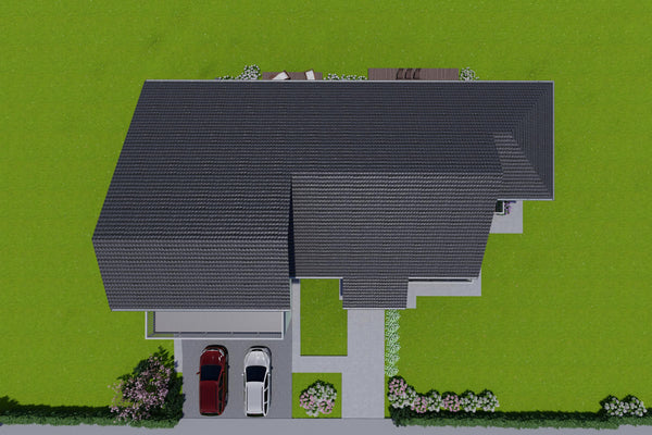 Proiect de casa stil american cu etaj pe structura metalica acoperis design modern imagine 14