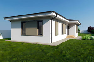 Proiect de casa structura metalica 3 camere si 2 bai 110 mp - design modern exterior casa imagine 5 thumbnail
