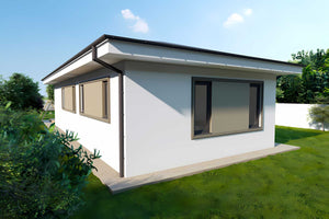 Proiect de casa structura metalica 3 camere si 2 bai 110 mp - design modern exterior casa imagine 6 thumbnail