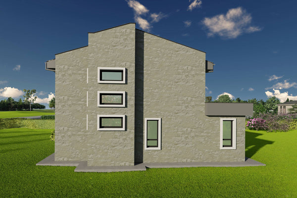 Proiect de casa structura metalica 4 dormitoare 3 bai cod146 - fatada cu placari ceramice poza 10