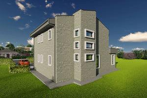 Proiect de casa structura metalica 4 dormitoare 3 bai cod146 - fatada cu placari ceramice poza 11 thumbnail