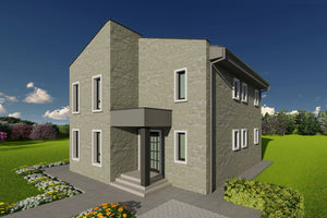 Proiect de casa structura metalica 4 dormitoare 3 bai cod146 - fatada cu placari ceramice poza 15 thumbnail