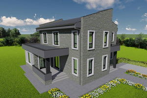 Proiect de casa structura metalica 4 dormitoare 3 bai cod146 - fatada cu placari ceramice poza 17 thumbnail