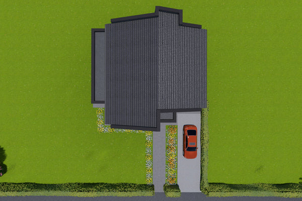 Proiect de casa structura metalica 4 dormitoare 3 bai cod146 - acoperis cu tigla metalica