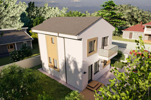 Proiect casa pe structura metalica 137-107 - fatada imagine 2 thumbnail