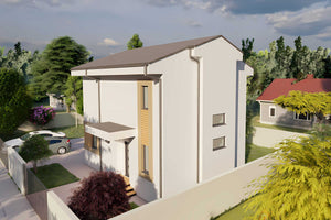 Proiect casa pe structura metalica 137-107 - fatada imagine  4 thumbnail