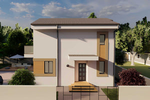 Proiect casa pe structura metalica 137-107 - fatada imagine  5 thumbnail