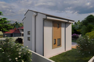 Proiect casa pe structura metalica 137-107 - fatada imagine  6 thumbnail