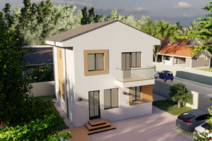 Proiect casa pe structura metalica 137-107 - fatada imagine  7 thumbnail