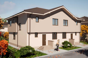 Proiect de casa structura metalica tip duplex cu etaj 340 mp - design exterior imagine 2 thumbnail