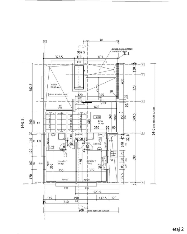 Proiect locuinta stil mediteranean la etaj 2
